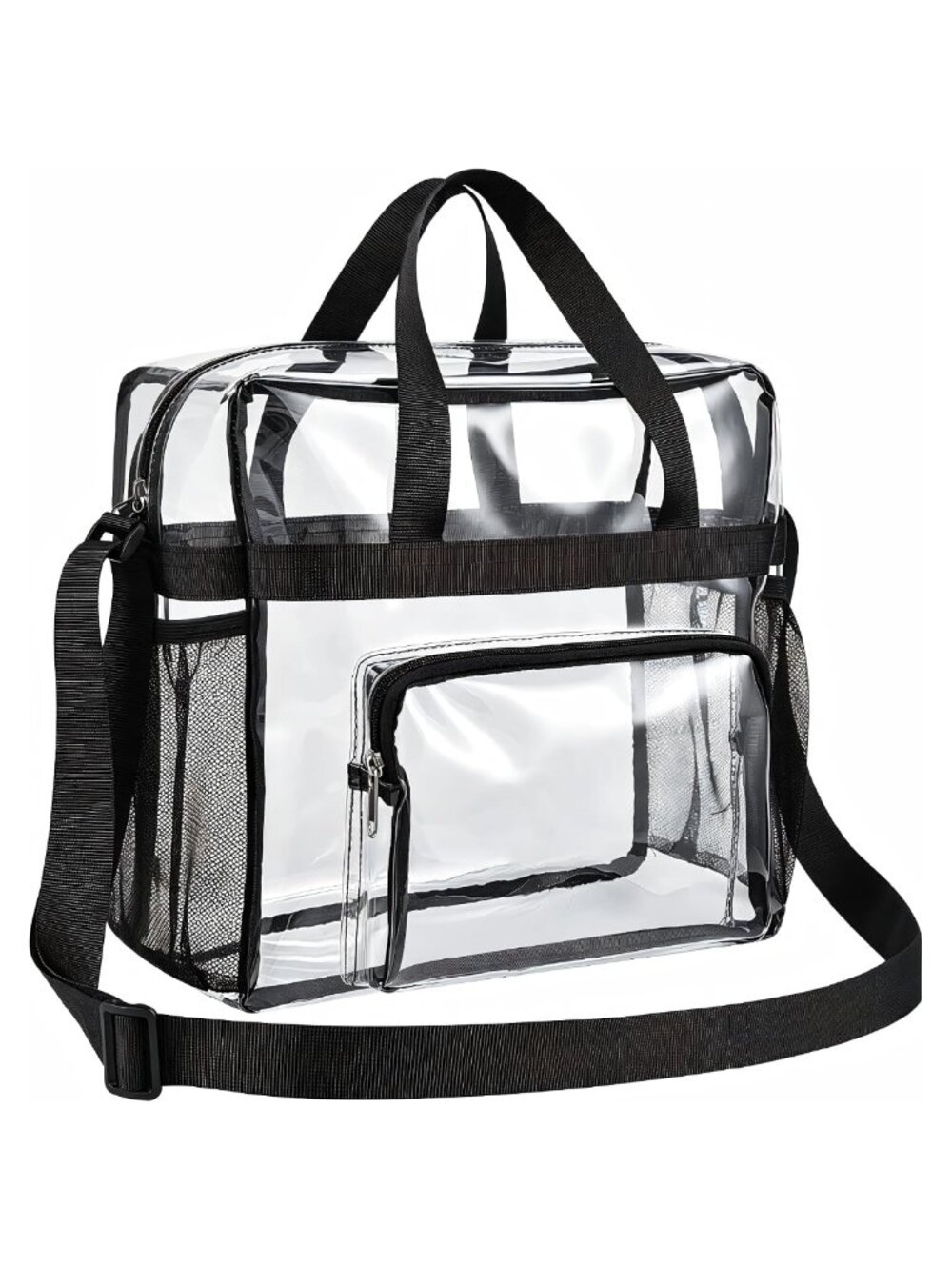 Bagenius Clear Tote Bag Travel Stadium Approved PVC Water Resistant Adjustable